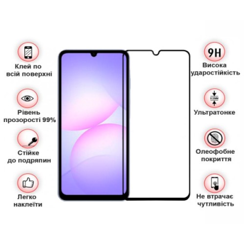 Стекло защитное BeCover Samsung Galaxy A07 SM-A075 Black (713731)