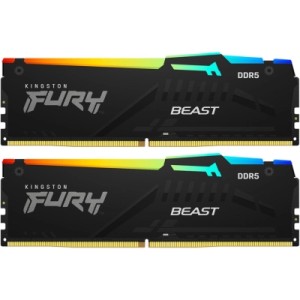 Модуль памяти для компьютера DDR5 128GB (2x64GB) 5600 MHz Beast RGB Kingston Fury (ex.HyperX) (KF556C40BBAK2-128)