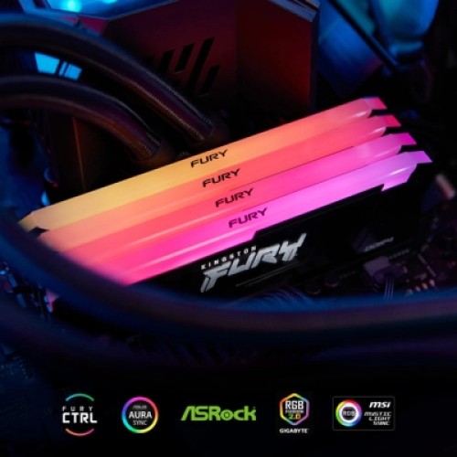 Модуль памяти для компьютера DDR4 32GB (2x16GB) 3200 MHz Beast RGB Black Kingston Fury (ex.HyperX) (KF432C16BB12AK2/32WP)