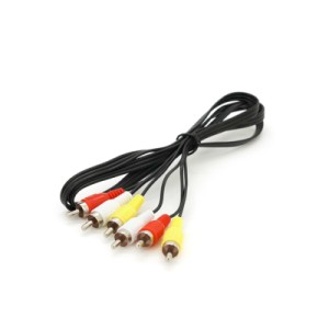 Кабель мультимедийный 3xRCA M to 3xRCA M 1.0m black Voltronic (YT-3хRCA(M)/3хRCA(M)-1.0)