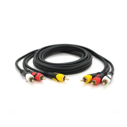 Кабель мультимедийный 3xRCA M to 3xRCA M 1.8m black Voltronic (YT-3хRCA(M)/3хRCA(M)-1.8P)