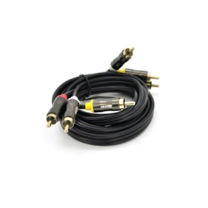 Кабель мультимедийный 3xRCA M to 3xRCA M 1.5m black VEGGIEG (YT-AV301)