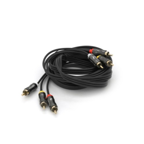 Кабель мультимедийный 3xRCA M to 3xRCA M 3.0m black VEGGIEG (YT-AV303)