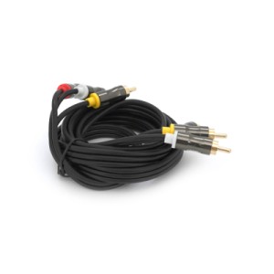 Кабель мультимедийный 3xRCA M to 3xRCA M 3.0m black VEGGIEG (YT-AV303)