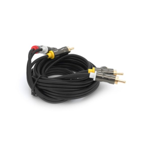 Кабель мультимедийный 3xRCA M to 3xRCA M 3.0m black VEGGIEG (YT-AV303)
