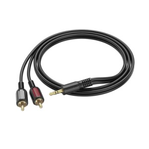 Кабель мультимедийный 3.5mm M to 2xRCA M 1.5m black BOROFONE (Borofone BL11)