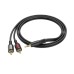 Кабель мультимедийный 3.5mm M to 2xRCA M 1.5m black BOROFONE (Borofone BL11)