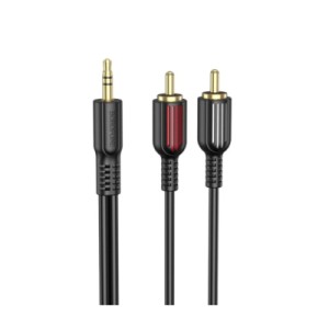 Кабель мультимедийный 3.5mm M to 2xRCA M 1.5m black BOROFONE (Borofone BL11)