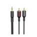 Кабель мультимедийный 3.5mm M to 2xRCA M 1.5m black BOROFONE (Borofone BL11)