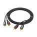 Кабель мультимедийный 2xRCA M to 2xRCA M 1.5m black BOROFONE (Borofone BL13)