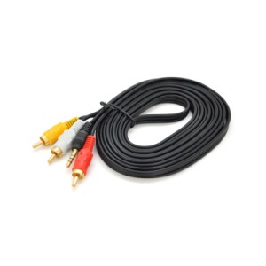 Кабель мультимедийный 3.5mm M to 3xRCA M 3.0m black Voltronic (YT-3.5(M)1.5/3хRCA(M)-3.0)