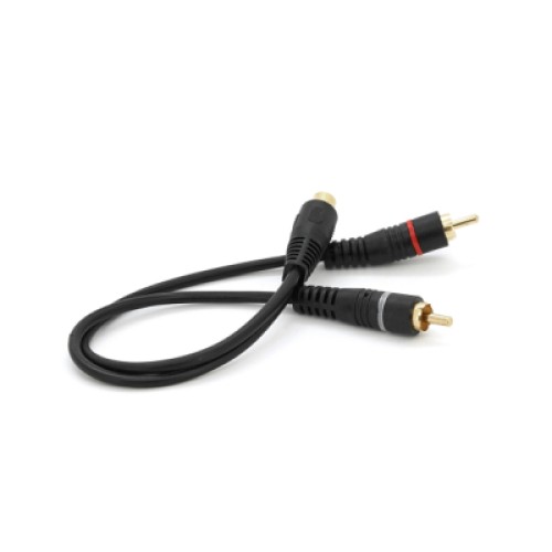 Кабель мультимедийный 1xRCA F to 2xRCA M 0.2m black Voltronic (YT-RCA(F)/2хRCA(M)-0,2CuB)