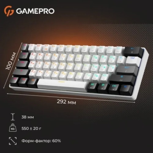 Клавиатура GamePro Genesis Infinity MK130BW Outemu Swithes USB White (MK130BW)