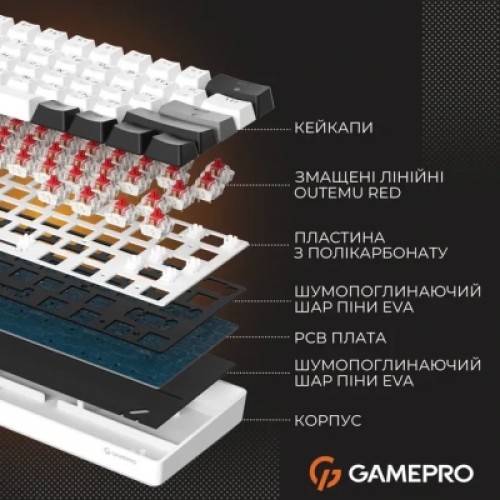 Клавиатура GamePro Genesis Infinity MK130BW Outemu Swithes USB White (MK130BW)