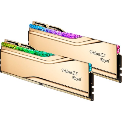 Модуль памяти для компьютера DDR5 32GB (2x16GB) 6000 MHz Trident Z5 Royal Gold G.Skill (F5-6000J2836G16GX2-TR5G)