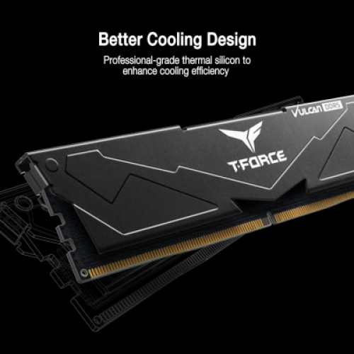 Модуль памяти для компьютера DDR5 32GB (2x16GB) 6000 MHz T-Force Vulcan Black Team (FLBD532G6000HC38JDC01)