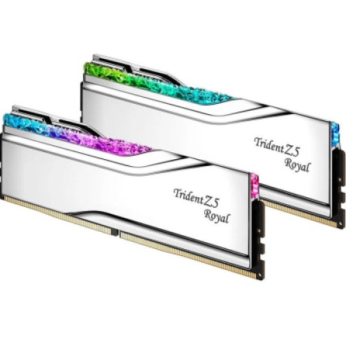 Модуль памяти для компьютера DDR5 64GB (2x32GB) 6400 MHz Trident Z5 Royal Silver G.Skill (F5-6400J3239G32GX2-TR5S)