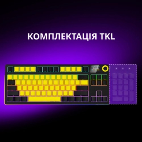 Клавиатура Lorgar KBP70TKLW Wireless TKL Mechanical Pro UA Black/Yellow (LRG-KBP70TKLW-YL-US)