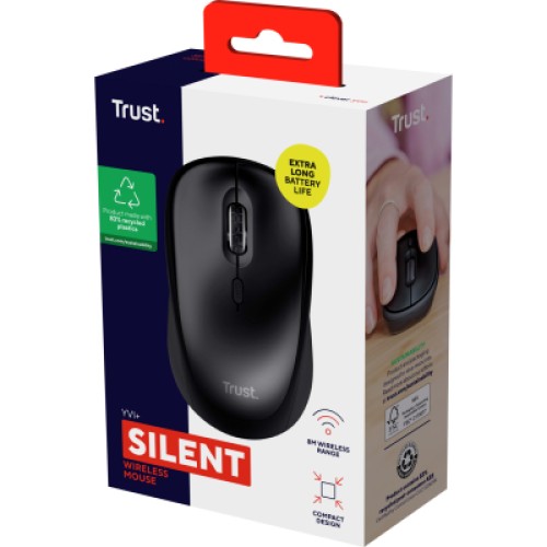 Мышка Trust Yvi+ Silent Wireless/Bluetooth Glossy Black (25512)