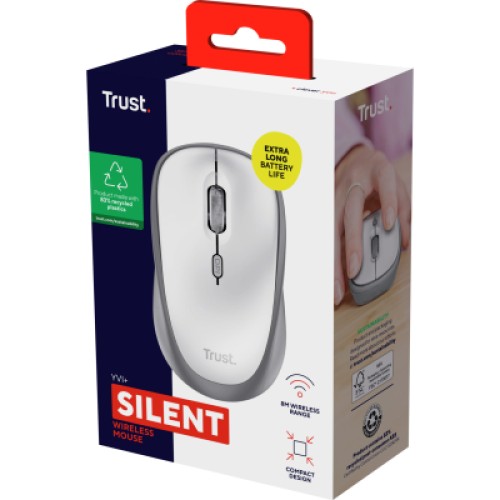 Мышка Trust Yvi+ Silent Wireless/Bluetooth White (25513)