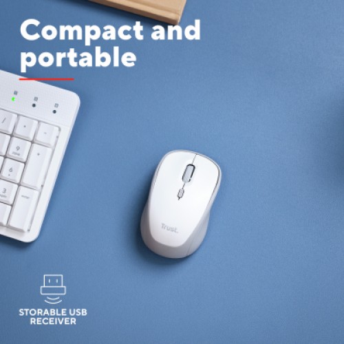 Мышка Trust Yvi+ Silent Wireless/Bluetooth White (25513)