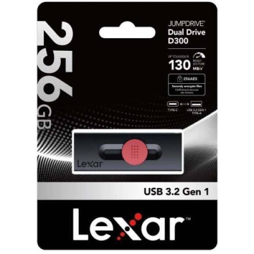 USB флеш накопитель Lexar 256GB JumpDrive Dual Drive D300 USB/Type-C3.2 (LJDD300256G-BNBNG)