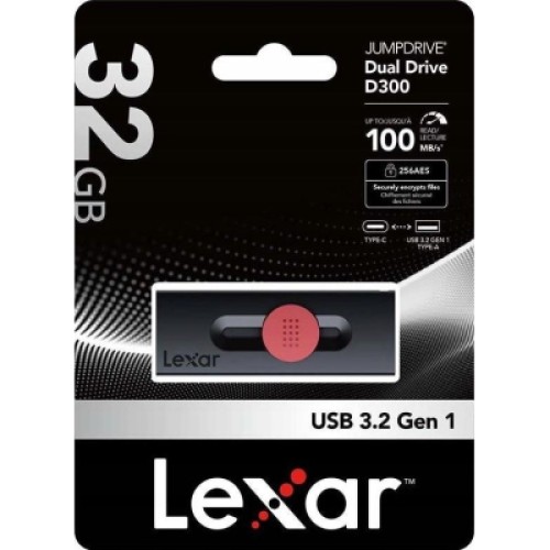 USB флеш накопитель Lexar 32GB JumpDrive Dual Drive D300 USB/Type-C3.2 (LJDD300032G-BNBNG)