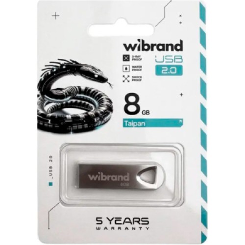 USB флеш накопитель Wibrand 8GB Taipan Silver USB 2.0 (WI2.0/TA8U2S)