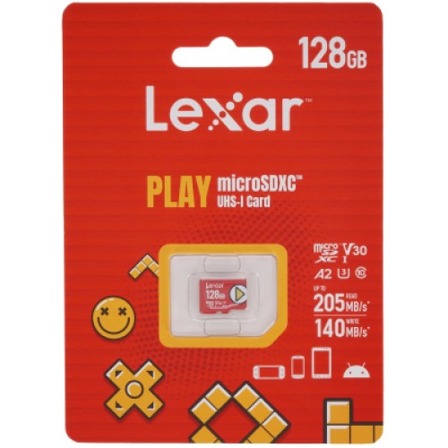 Карта памяти Lexar 128GB microSDXC class 10 UHS-I U3 V30 A2 Play (LMSPLAY128G-BNSNG)
