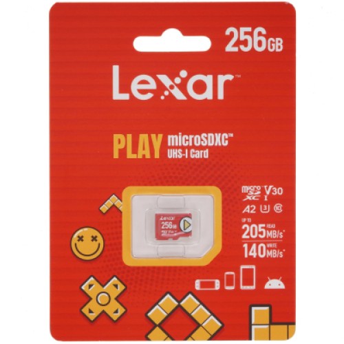 Карта памяти Lexar 256GB microSDXC class 10 UHS-I U3 V30 A2 Play (LMSPLAY256G-BNSNG)