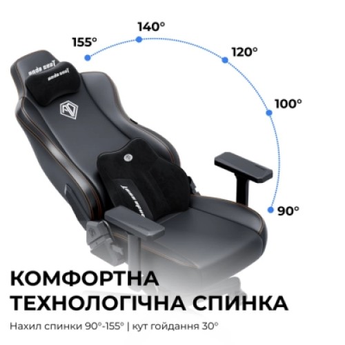 Кресло игровое Anda Seat Kaiser 3E Fabric Size XL Dark Grey (AD23YC-XL-09-GB-CF-G01)