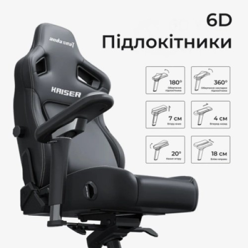 Кресло игровое Anda Seat Kaiser 4 V2 Fabric Size XL Carbon Black (AD12YDDC-XLL-20-B-CF-03)