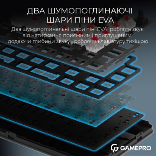 Клавиатура GamePro Asgard Valhalla MK210B Pro 65 RGB Wireless/Bluetooth/USB Black (MK210B Pro)