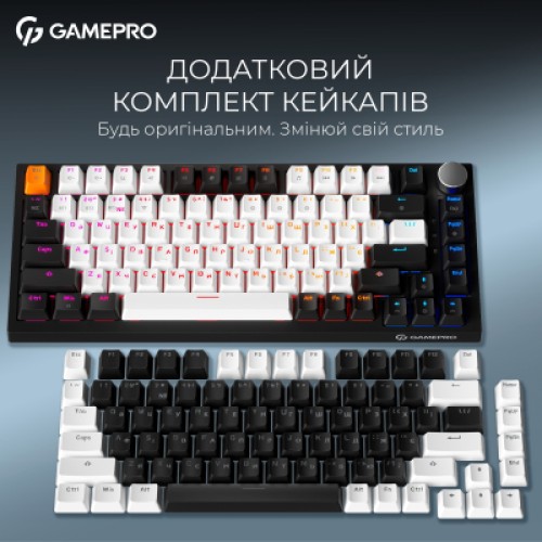 Клавиатура GamePro Asgard Valhalla MK160B Pro 75 RGB Wireless/Bluetooth/USB Black (MK160B Pro)