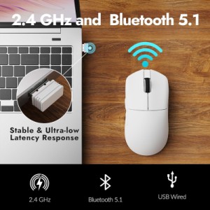 Мишка Lemokey G1 USB-A/USB-C/Wireless 8K White (G1-A2)
