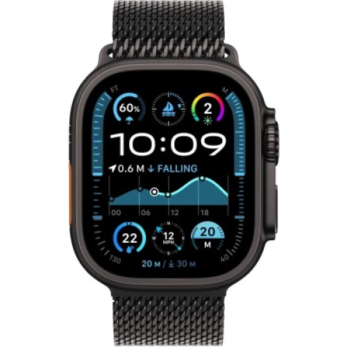 Ремешок для смарт-часов Apple 49mm Black Titanium Milanese Loop - Large (MXKH3ZM/A)