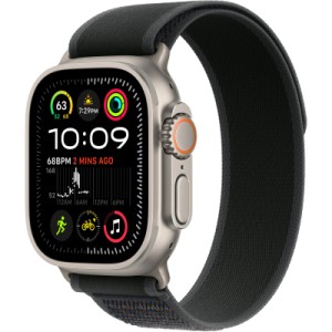 Ремешок для смарт-часов Apple 49mm Black Trail Loop - M/L - Natural Titanium Finish (MXTR3ZM/A)