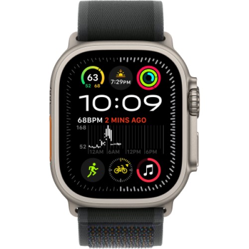 Ремешок для смарт-часов Apple 49mm Black Trail Loop - M/L - Natural Titanium Finish (MXTR3ZM/A)