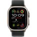 Ремешок для смарт-часов Apple 49mm Black Trail Loop - M/L - Natural Titanium Finish (MXTR3ZM/A)