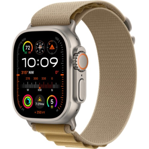 Ремешок для смарт-часов Apple 49mm Tan Alpine Loop - Medium - Natural Titanium Finish (MXN23ZM/A)