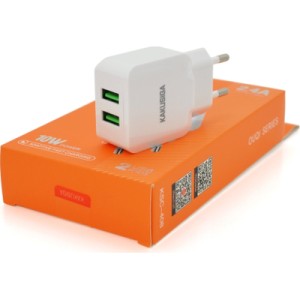 Зарядное устройство KAKUSIGA 2xUSB 2.4A 12W white (KSC-408-OUQI)