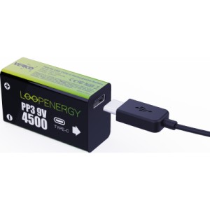 Аккумулятор Крона USB-С 500 mAh 9V Li-ion 2шт./уп. (Loop Energy) Verico (1UDBT-A3WEB2-NN)