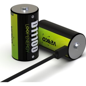 Аккумулятор D/R20 USB Type-С 7400mAh/11100mWh 1.5V Li-ion 2шт./уп. (Loop Energy) Verico (1BTOV-A5N0A2-NN)