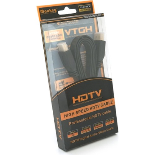 Кабель мультимедийный HDMI M to HDMI M 1.5m V1.4 black Merlion (YT-HDMI(M)/(M)SLIM-1.5m/04460)