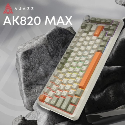 Клавиатура Ajazz AK820 MAX Flying Fish Switch RGB Wireless/Bluetooth/USB Beige (AK820MAX-FF-R)
