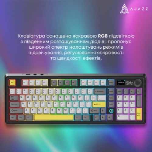 Клавиатура Ajazz AK980 Clear Sky Switch RGB Wireless/Bluetooth/USB Black (AK980-CS-BGY)