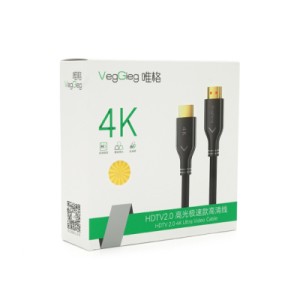 Кабель мультимедийный HDMI M to HDMI M 10.0m V2.0 4K UHD black VEGGIEG (YT-HDMI(M)/(M)HA-10/19716)