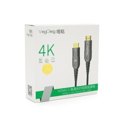 Кабель мультимедийный HDMI M to HDMI M 12.0m V2.0 4K UHD black VEGGIEG (YT-HDMI(M)/(M)HA-12/19717)