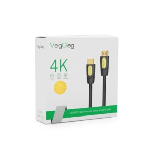 Кабель мультимедийный HDMI M to HDMI M 5.0m V2.0 4K UHD black VEGGIEG (YT-HDMI(M)/(M)HA-5/19714)