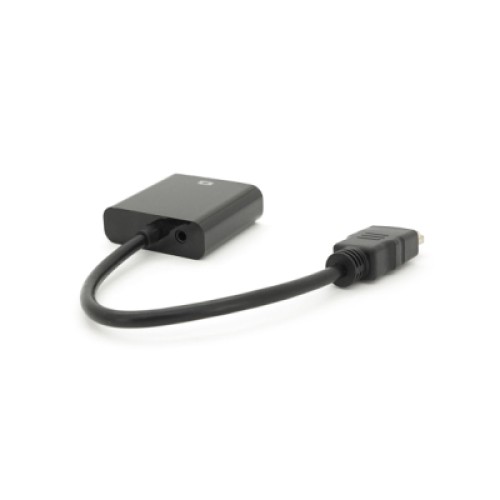 Переходник HDMI M to VGA F + Audio 0.1m 4K/2K black Voltronic (YT-C-HDMI(M)/VGA(F)+AUX-B)